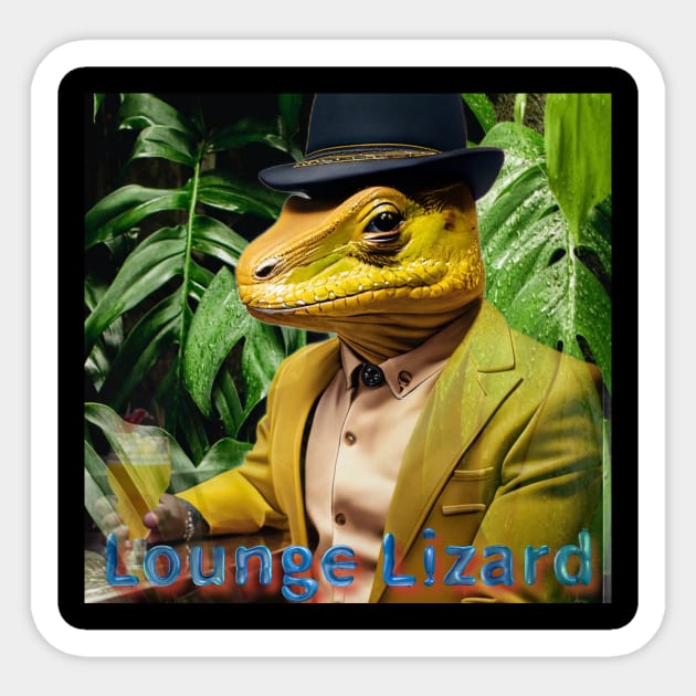 Lounge Lizard jungle Sticker by Yellow Cottage Merch